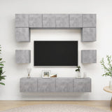 8 Piece Tv Cabinet Set Engineered Wood