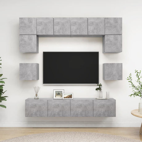 8 Piece Tv Cabinet Set Engineered Wood