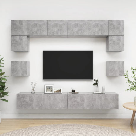 8 Piece Tv Cabinet Set Engineered Wood
