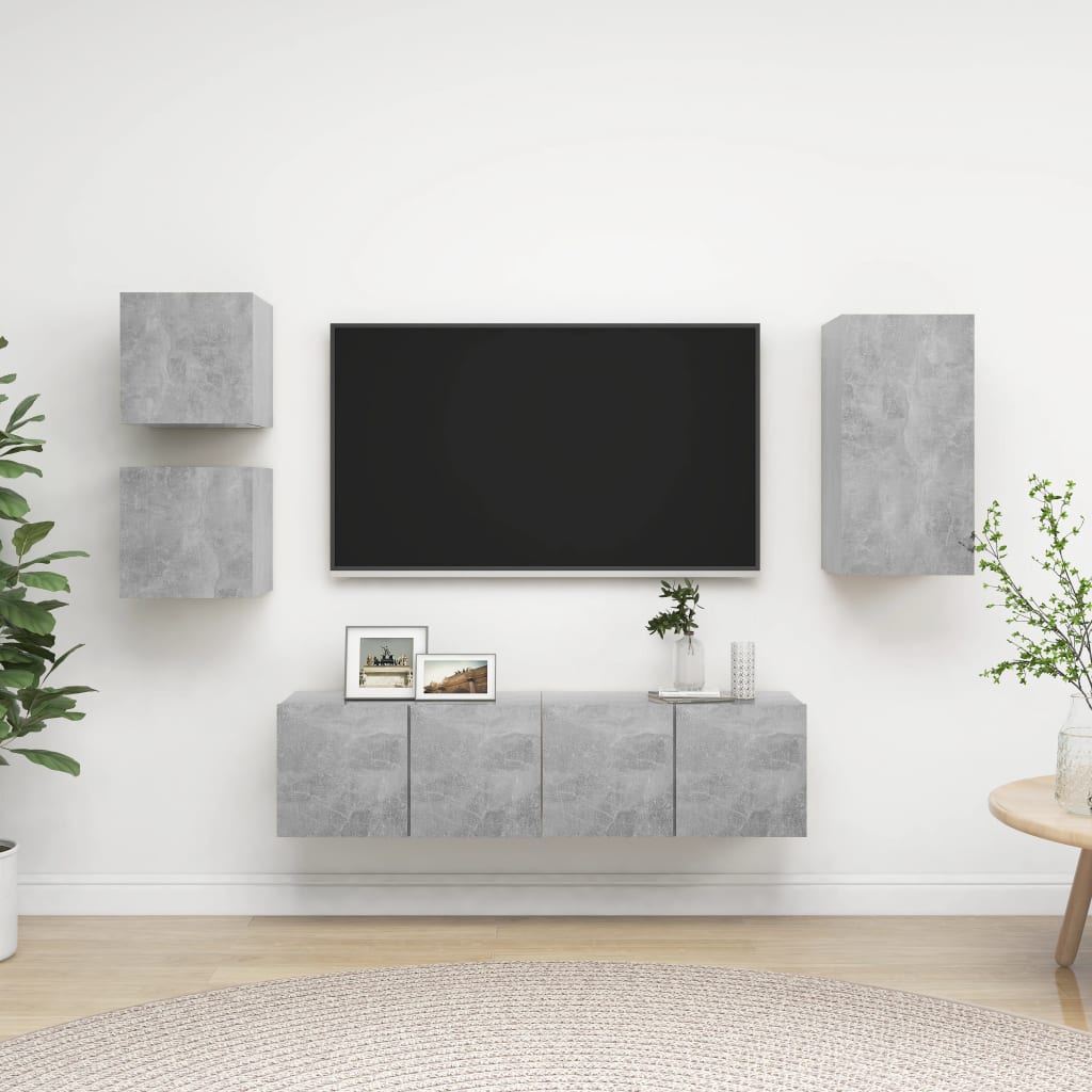 5 Piece Tv Cabinet Set Engineered Wood
