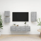 5 Piece Tv Cabinet Set Engineered Wood