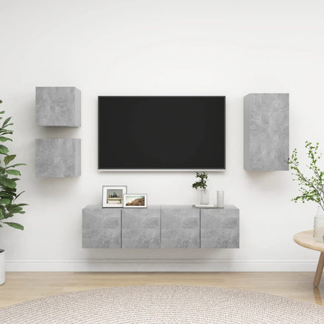 5 Piece Tv Cabinet Set Engineered Wood
