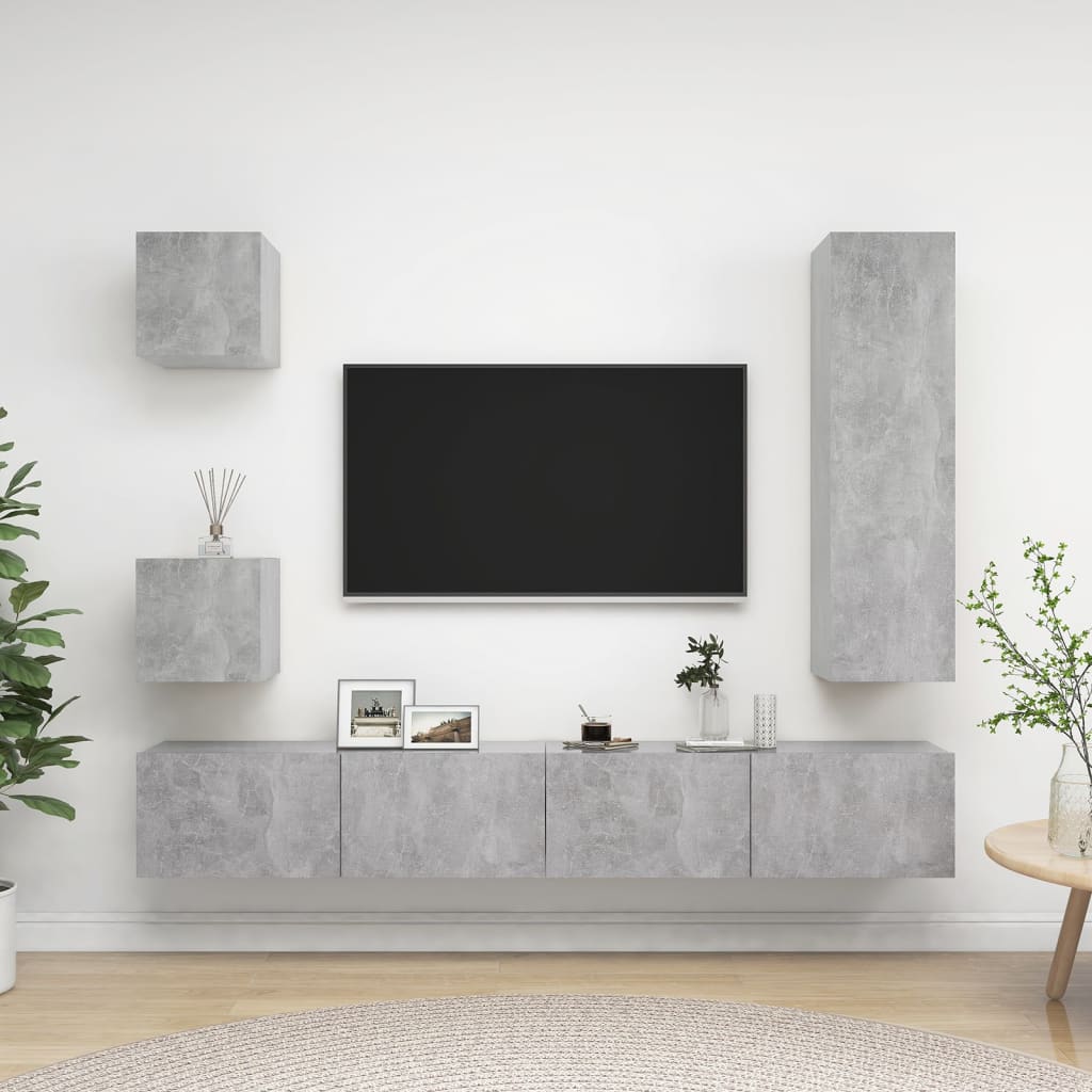 5 Piece Tv Cabinet Set Engineered Wood