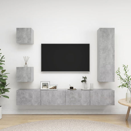 5 Piece Tv Cabinet Set Engineered Wood