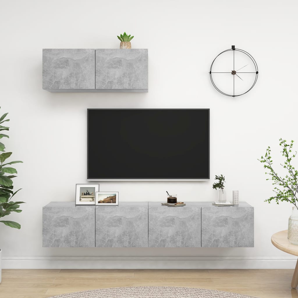 Tv Cabinets 3 Pcs Engineered Wood