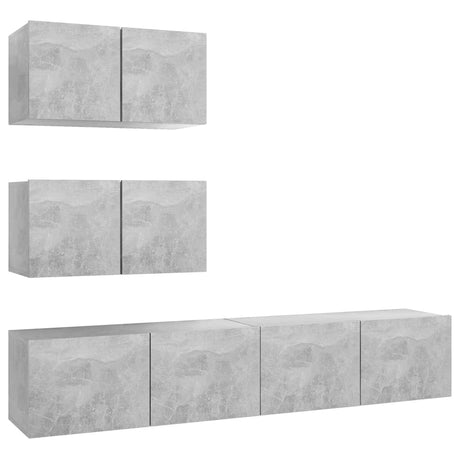 4 Piece Tv Cabinet Set Engineered Wood