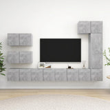 7 Piece Tv Cabinet Set Engineered Wood