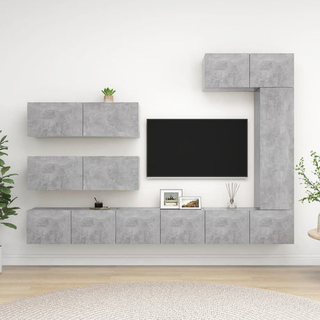 7 Piece Tv Cabinet Set Engineered Wood