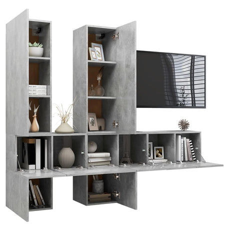 7 Piece Tv Cabinet Set Engineered Wood