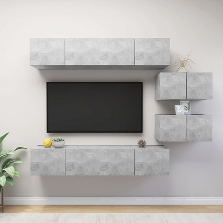 6 Piece Tv Cabinet Set Engineered Wood