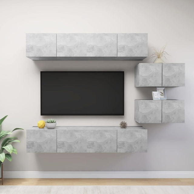 6 Piece Tv Cabinet Set Engineered Wood