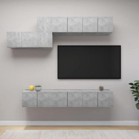 7 Piece Tv Cabinet Set Engineered Wood