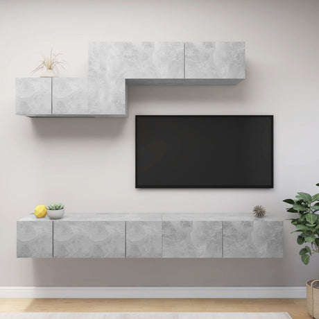 7 Piece Tv Cabinet Set Engineered Wood