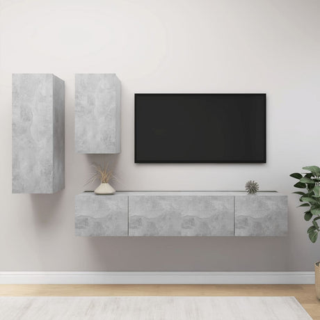 4 Piece Tv Cabinet Set Engineered Wood