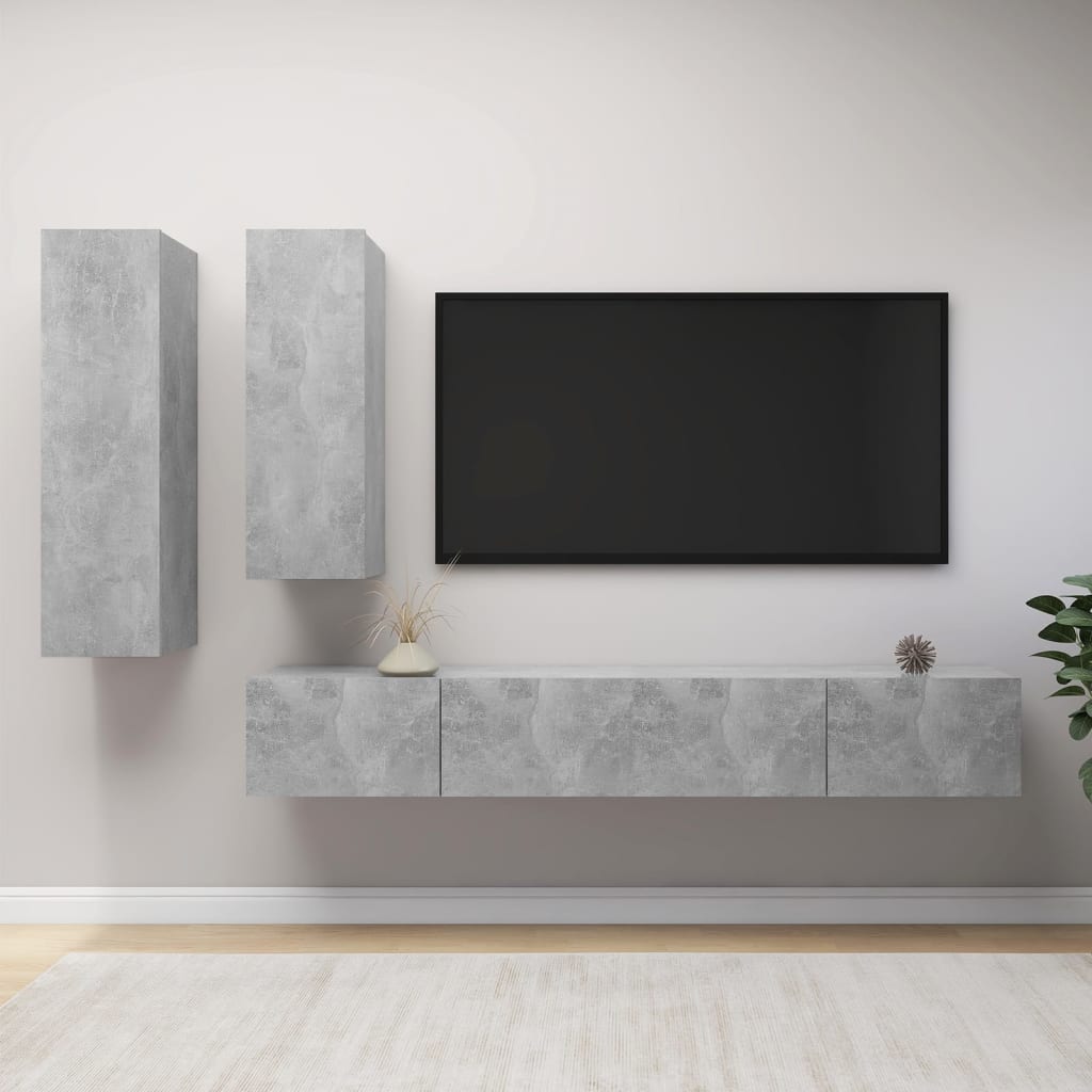 4 Piece Tv Cabinet Set Engineered Wood