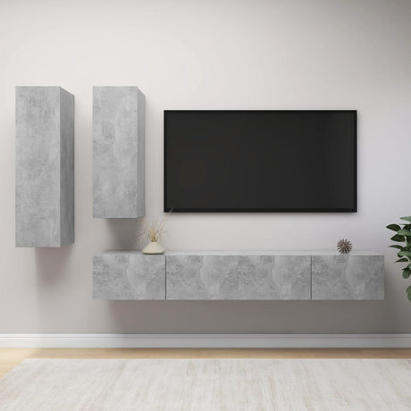 4 Piece Tv Cabinet Set Engineered Wood