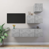 4 Piece Tv Cabinet Set Engineered Wood