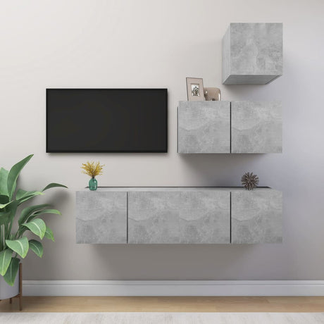 4 Piece Tv Cabinet Set Engineered Wood
