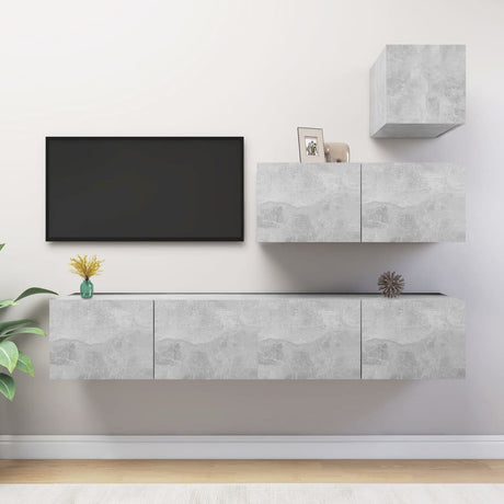 4 Piece Tv Cabinet Set Engineered Wood