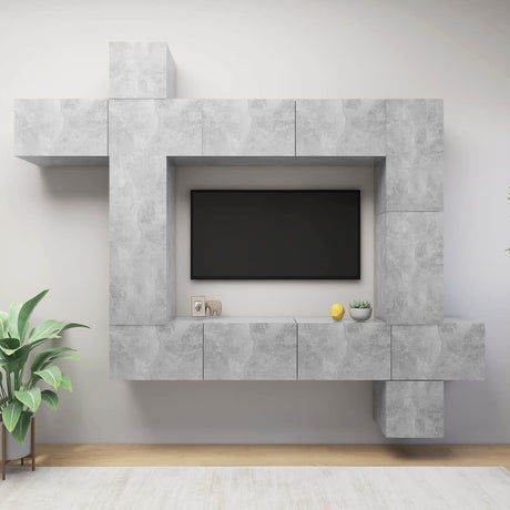 9 Piece Tv Cabinet Set Engineered Wood