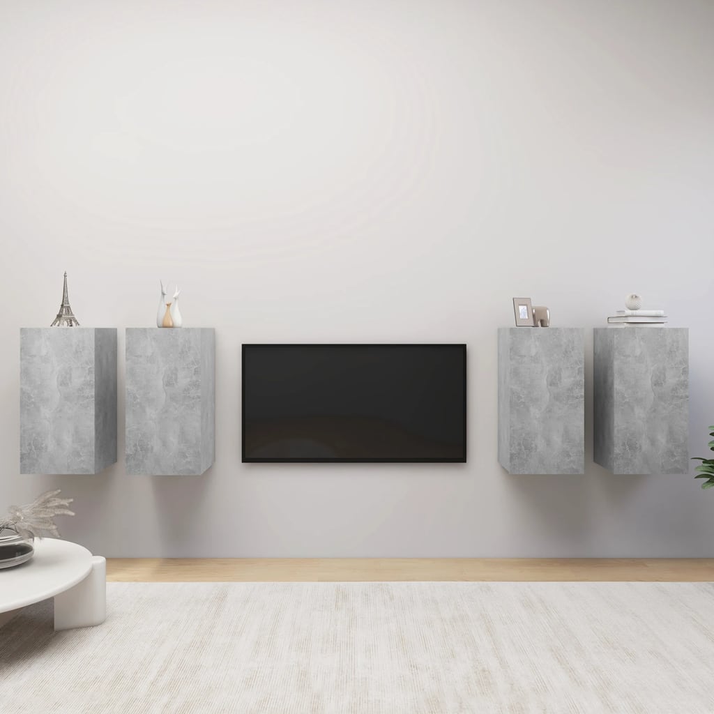 4 Piece Tv Cabinet Set 30.5X30X Engineered Wood,  Wall-Mounted Tv Cabinets - 2 Pcs , 30.5X30X, Made From Engineered Wood