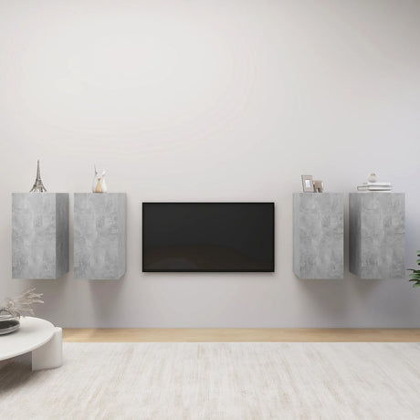 4 Piece Tv Cabinet Set 30.5X30X Engineered Wood,  Wall-Mounted Tv Cabinets - 2 Pcs , 30.5X30X, Made From Engineered Wood