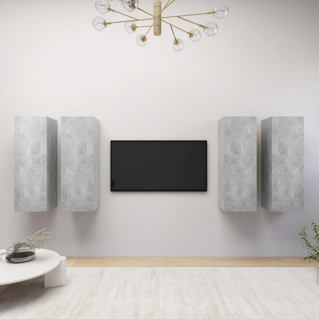 4 Piece Tv Cabinet Set 30.5X30X Engineered Wood,  Wall-Mounted Tv Cabinets - 2 Pcs , 30.5X30X, Made From Engineered Wood
