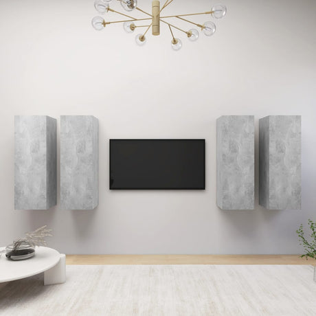 4 Piece Tv Cabinet Set 30.5X30X Engineered Wood,  Wall-Mounted Tv Cabinets - 2 Pcs , 30.5X30X, Made From Engineered Wood