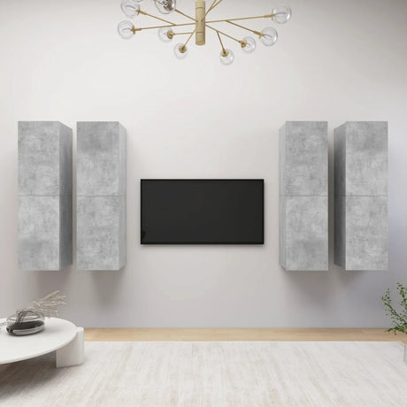 4 Piece Tv Cabinet Set 30.5X30X Engineered Wood,  Wall-Mounted Tv Cabinets - 2 Pcs , 30.5X30X, Made From Engineered Wood
