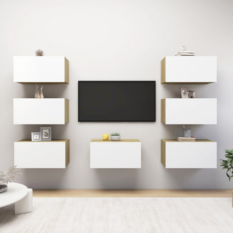 Tv Cabinets 7 Pcs 30.5X30X60 Cm Engineered Wood