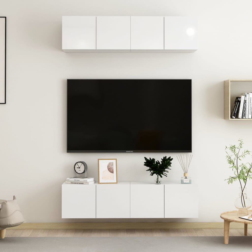 Tv Cabinets 4 Pcs 80X30X30 Cm Engineered Wood