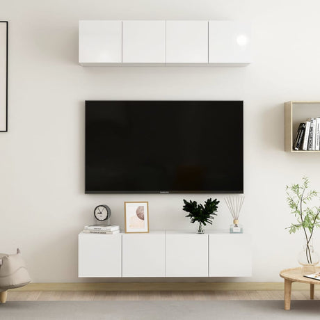 Tv Cabinets 4 Pcs 80X30X30 Cm Engineered Wood