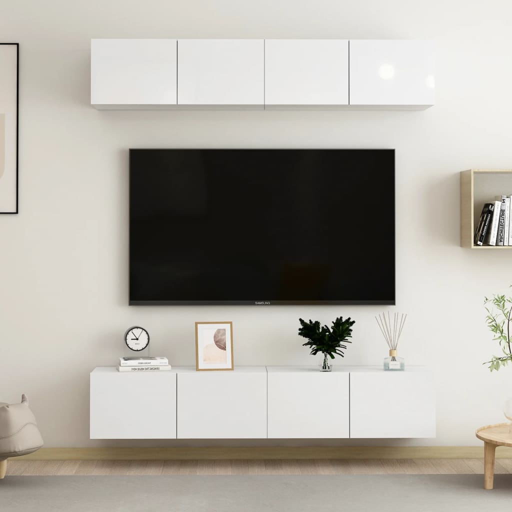 Tv Cabinets 4 Pcs 80X30X30 Cm Engineered Wood