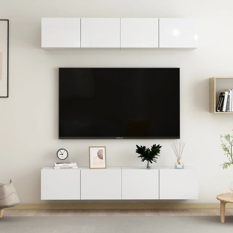 Tv Cabinets 4 Pcs 80X30X30 Cm Engineered Wood