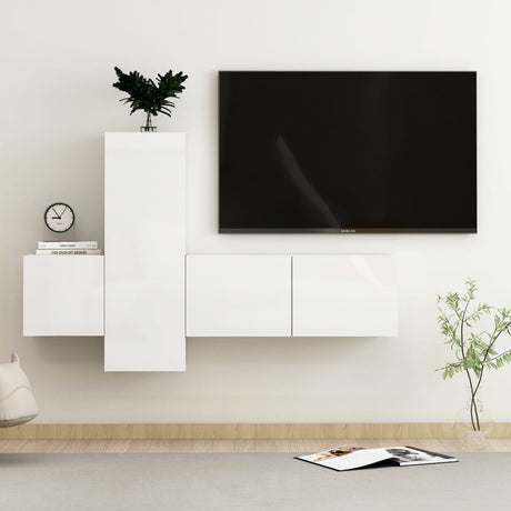 5 Piece Tv Cabinet Set Engineered Wood