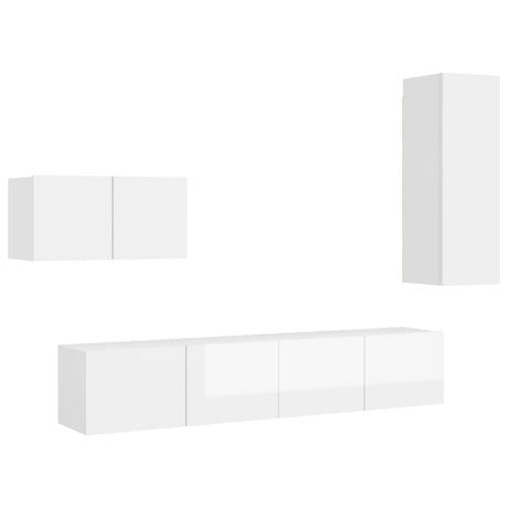 4 Piece Tv Cabinet Set Engineered Wood