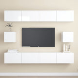 6 Piece Tv Cabinet Set Wall-Mounted Engineered Wood,  Tv Stand 80X30X30 Cm Made Of Engineered Wood,  Wall Mounted Tv Cabinets 2 Pcs 30.5X30X30 Cm