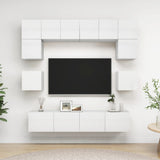 8 Piece Tv Cabinet Set Engineered Wood