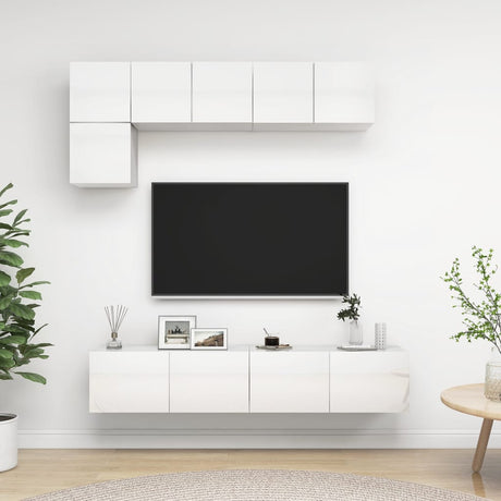 5 Piece Tv Cabinet Set Engineered Wood