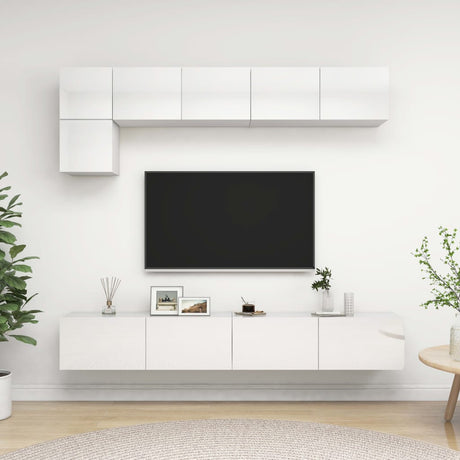 5 Piece Tv Cabinet Set Engineered Wood