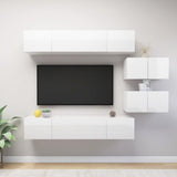 6 Piece Tv Cabinet Set Engineered Wood
