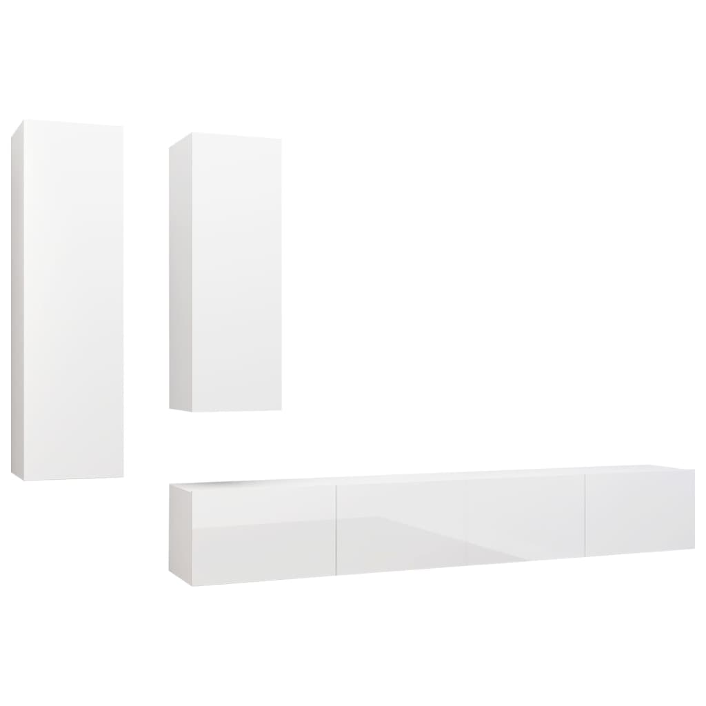 4 Piece Tv Cabinet Set Engineered Wood