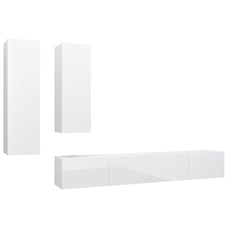4 Piece Tv Cabinet Set Engineered Wood