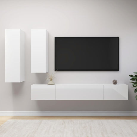 4 Piece Tv Cabinet Set Engineered Wood