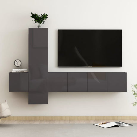 5 Piece Tv Cabinet Set Engineered Wood