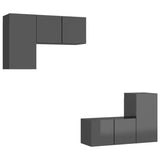 4 Piece Tv Cabinet Set Engineered Wood