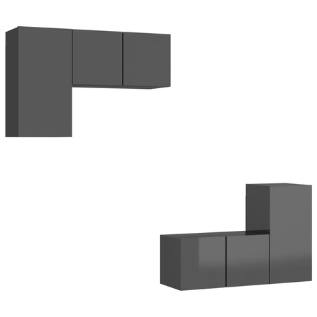 4 Piece Tv Cabinet Set Engineered Wood