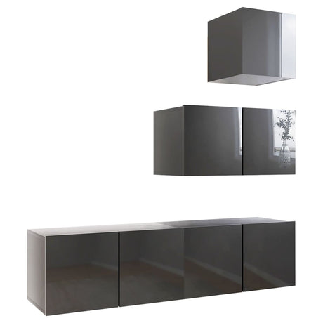 4 Piece Tv Cabinet Set Engineered Wood