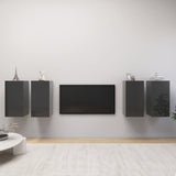 4 Piece Tv Cabinet Set 30.5X30X Engineered Wood,  Wall-Mounted Tv Cabinets - 2 Pcs , 30.5X30X, Made From Engineered Wood