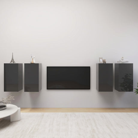 4 Piece Tv Cabinet Set 30.5X30X Engineered Wood,  Wall-Mounted Tv Cabinets - 2 Pcs , 30.5X30X, Made From Engineered Wood